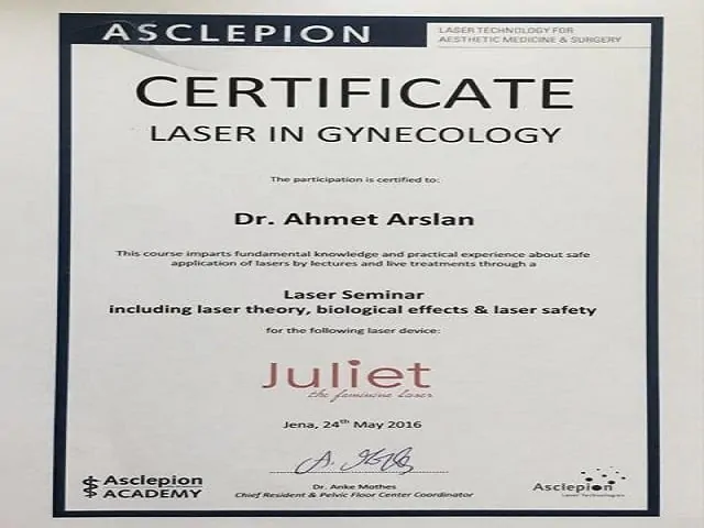 Dr Ahmet Arslan Serifikalar